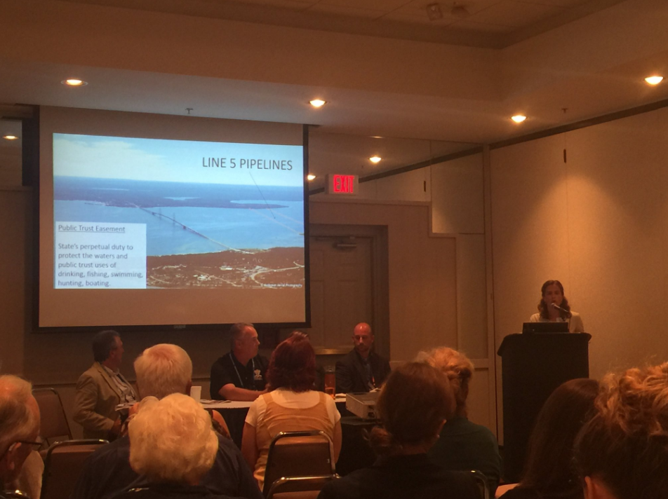 "This is the public trust issue of our times" Liz Kirkwood on state's duty to protect the water in the Mackinac Straits.