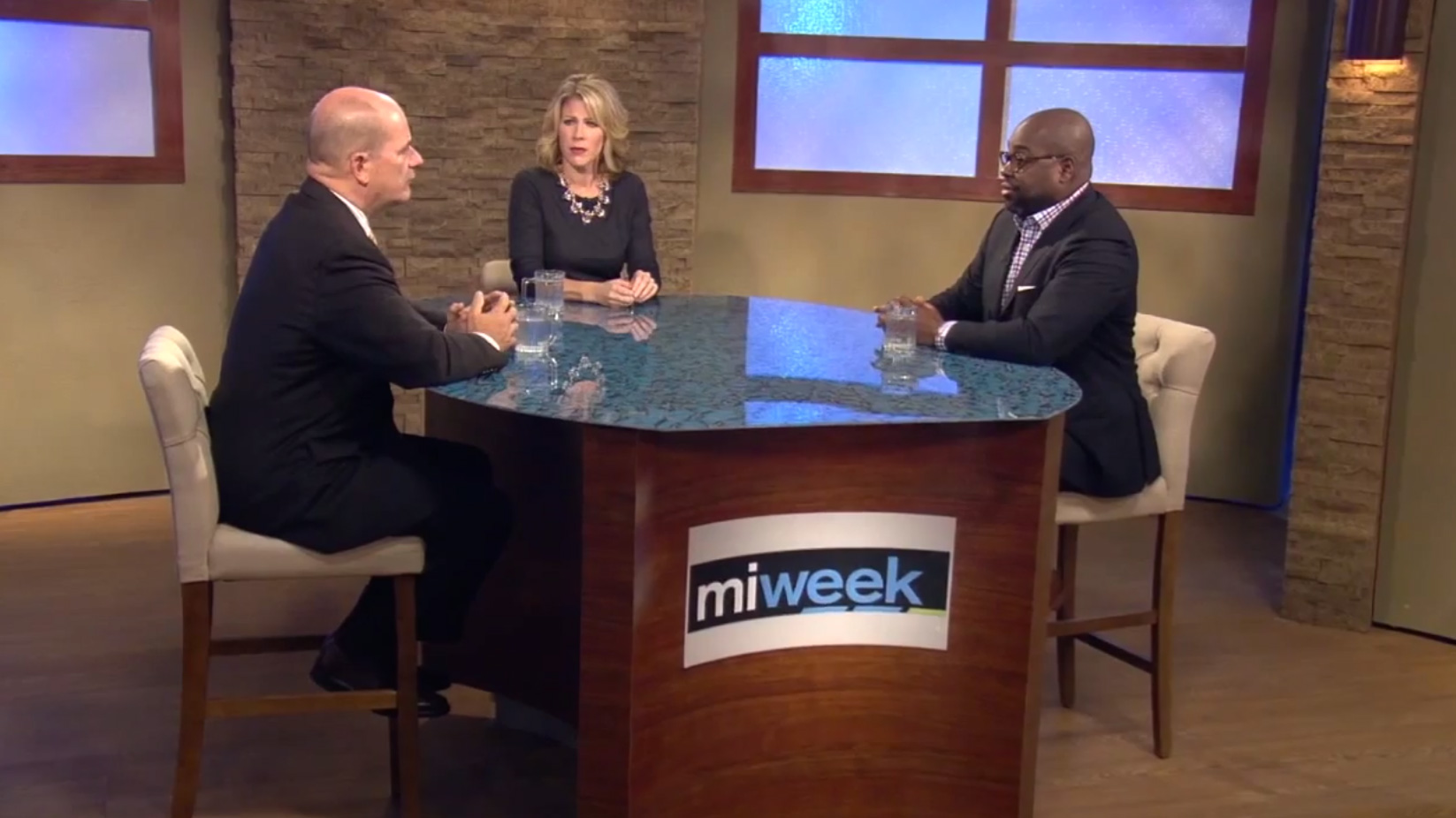 MiWeek team - host Christy McDonald, left Nolan Finley, right Stephen Henderson