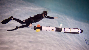 Image of underwater robot to monitor oil pipeline under Line 5. Photo courtesy - Sarah Bird, Michigan Tech