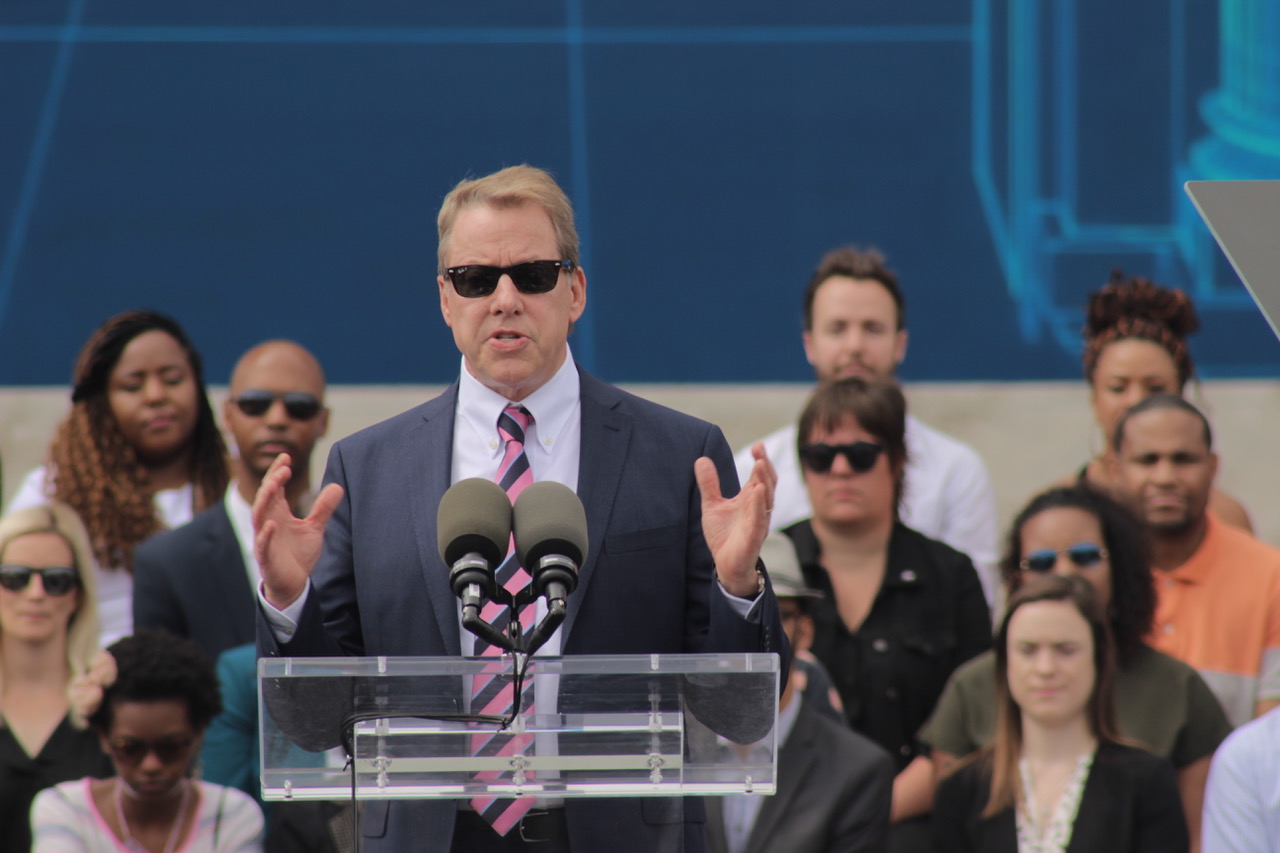 Bill Ford announces Ford at train station.