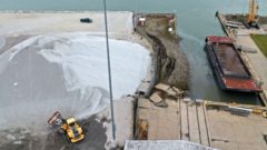 Another seawall collapse due to gravel pile stored too close to Detroit River