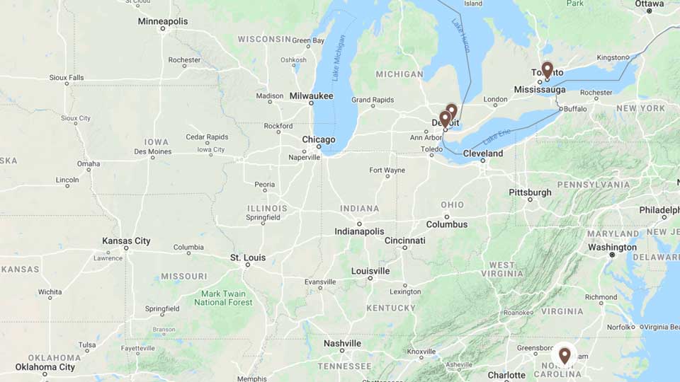 Map of Macomb County, Michigan area areas we visit in episode 1015